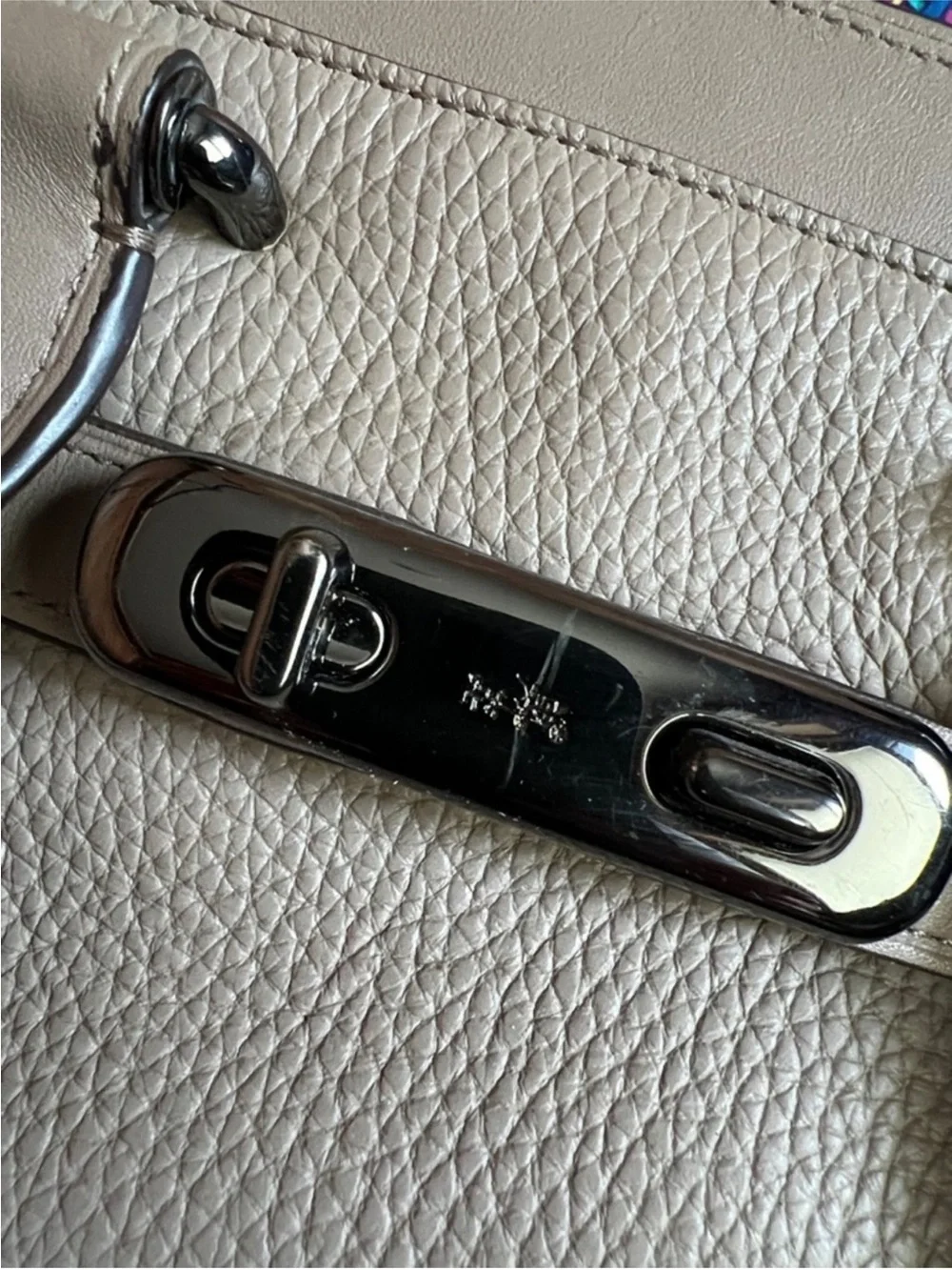 Coach  Leather Satchel Bag with Removable Strap